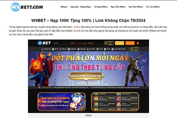 Giới thiệu nhà cái W9bet - TOP 2024 hiện nay